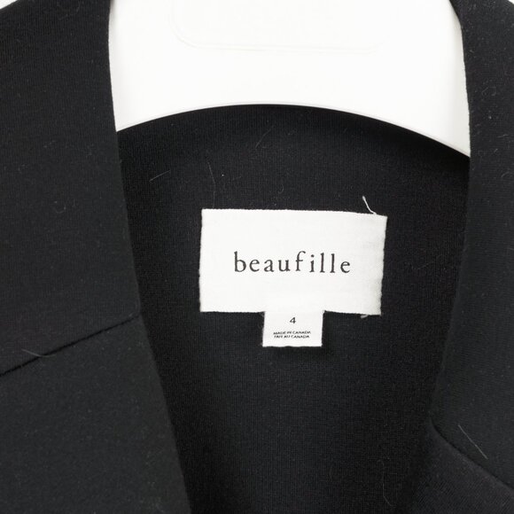 Beaufille Phoenix Black Modal-Neoprene Oversized Wrap Jacket - Picture 9 of 11